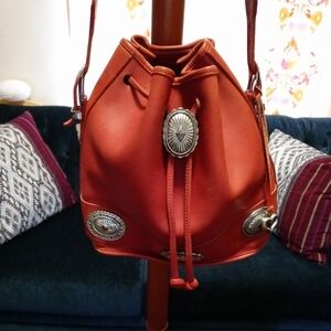 Brighton (Rare Red) Drawstring Concho bag!